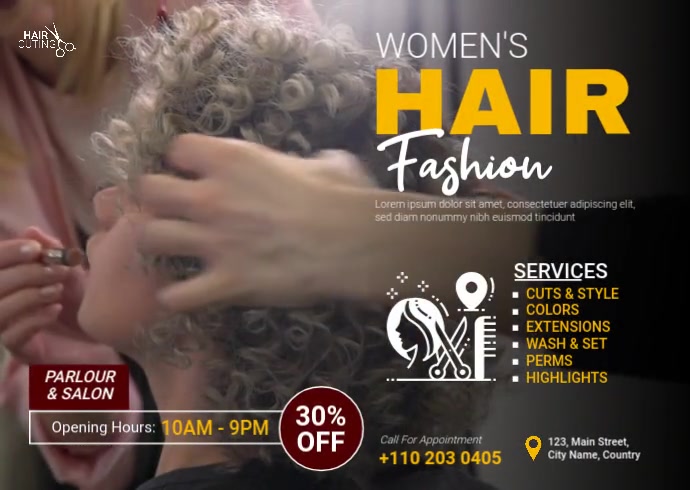 Men's Hair Salon Template Postcard