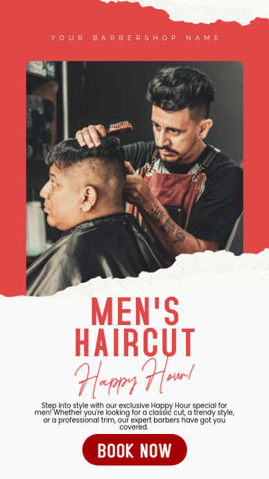 MEN'S HAIRCUT HAPPY HOUR Instagram Story template