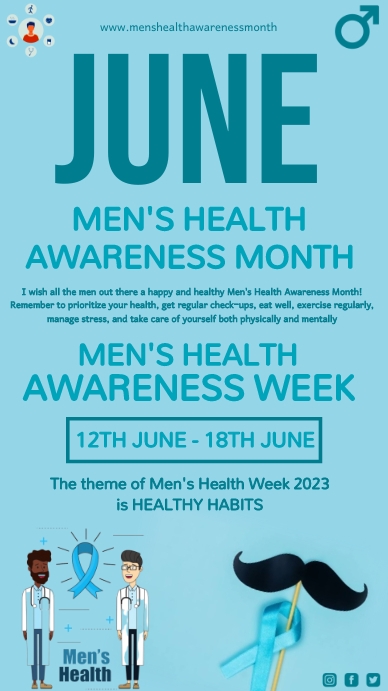Men's health awareness month and week. Template | PosterMyWall