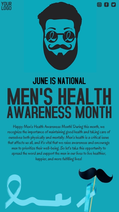 Men's health awareness month. Template | PosterMyWall