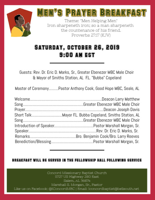 Printable Prayer Breakfast Program Sample