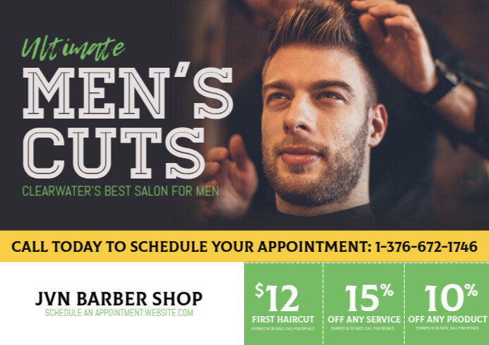 Men's Salon Ads A4 template