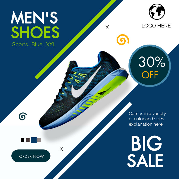 Plantilla de Elemental Azul de Zapatos de Hombre | PosterMyWall