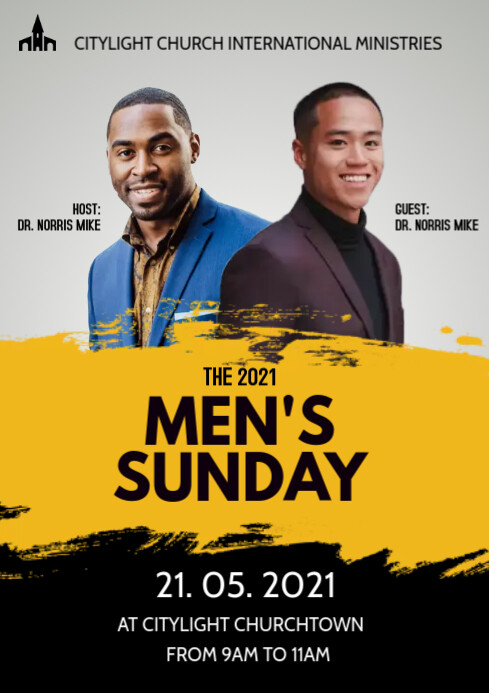 MEN'S SUNDAY church flyer Template | PosterMyWall