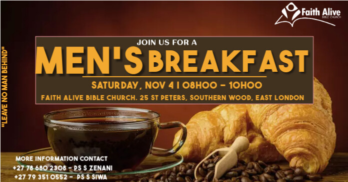 Men Alive Network Breakfast Template | PosterMyWall
