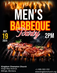 Men Barbeque Party Ad Flyer Folder (US Letter) template