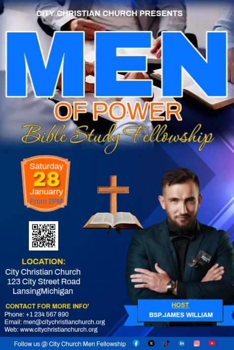 Copy of Men Bible Study Fellowship Invite Ad | PosterMyWall