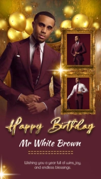 Men birthday flyer Instagram Story template