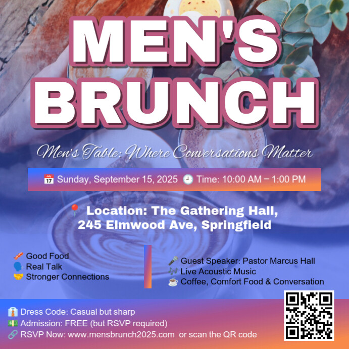 Men Brunch Tea Party Event Flyer Template | PosterMyWall