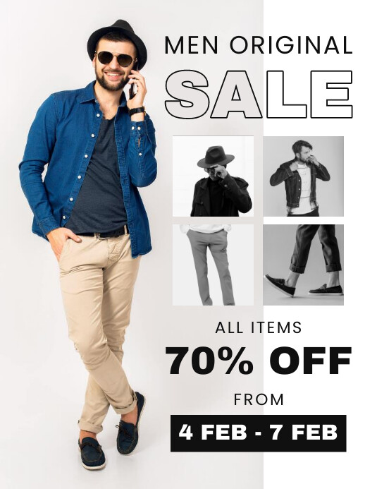 Men Fashion Sale Photo Grid Flyer Template | PosterMyWall