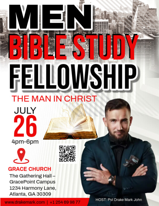 Plantilla de Men fellowship bible study flyer | PosterMyWall
