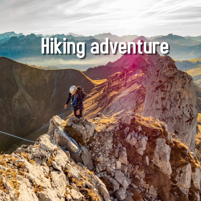 MEN HIKING ON MOUNTAIN Okładka albumu template