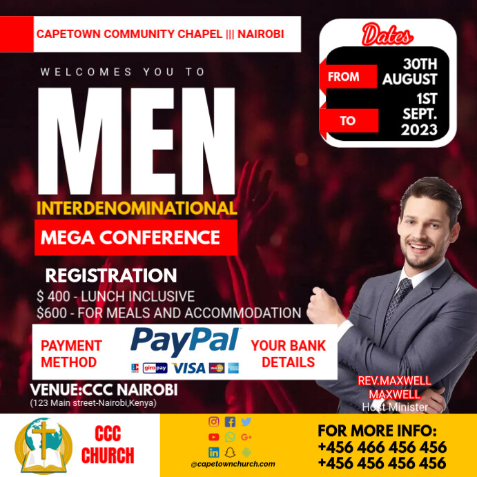 Copy of men interdenominational mega conference flyer | PosterMyWall