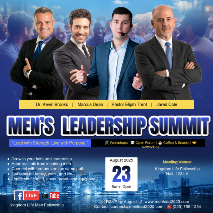 Men Leadership Summit Template | PosterMyWall