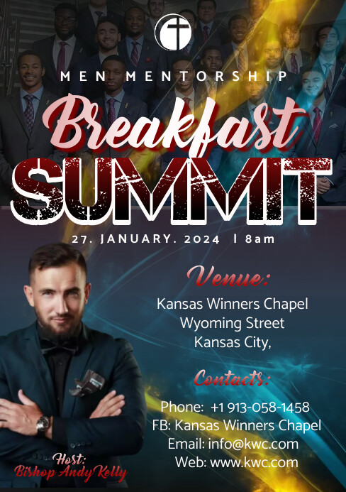 Men Mentorship Breakfast Summit Flyer Template | PosterMyWall