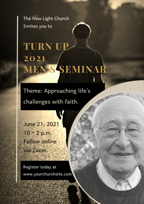 Men seminar poster A3 Template | PosterMyWall