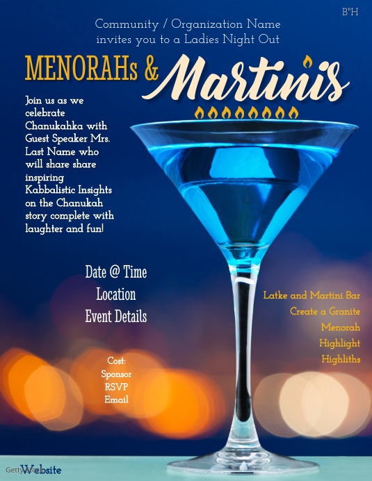 Menorahs and Martinis (3) Template PosterMyWall