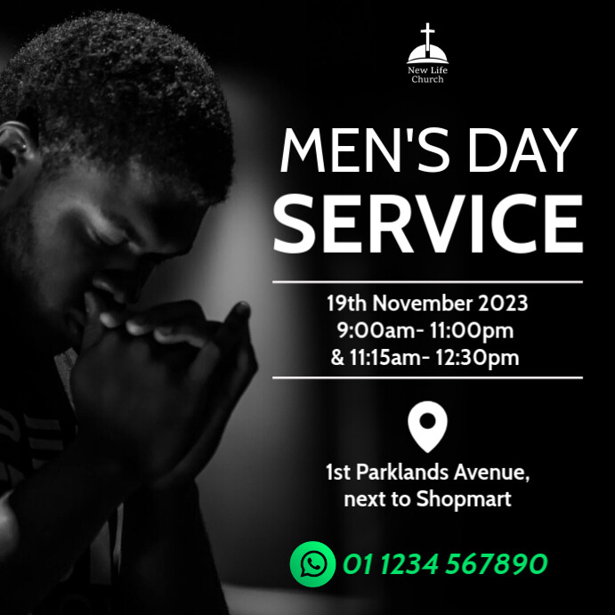 mens day church service Template | PosterMyWall