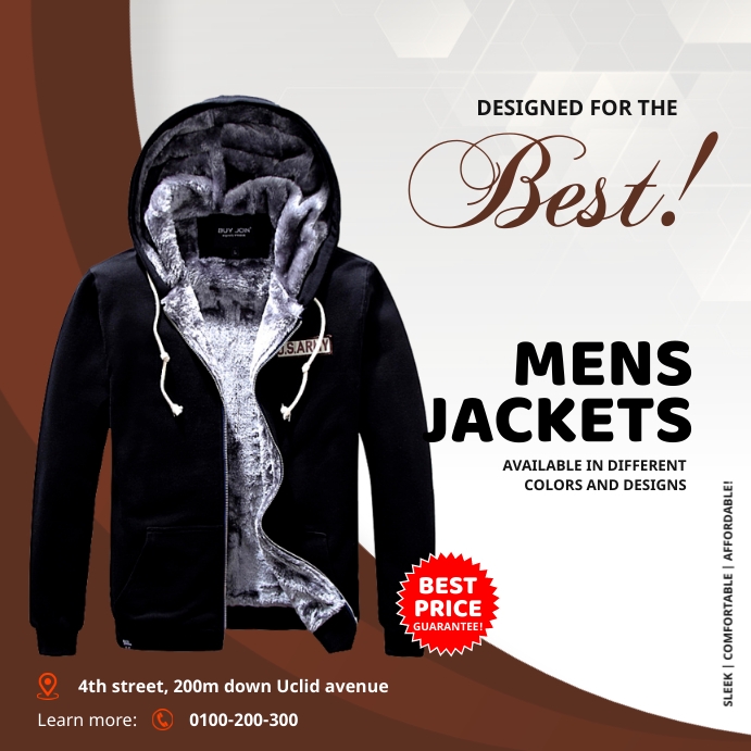 Mens jackets Template | PosterMyWall