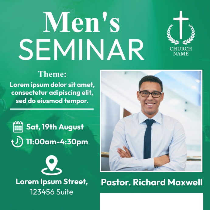 Mens seminar event Template | PosterMyWall