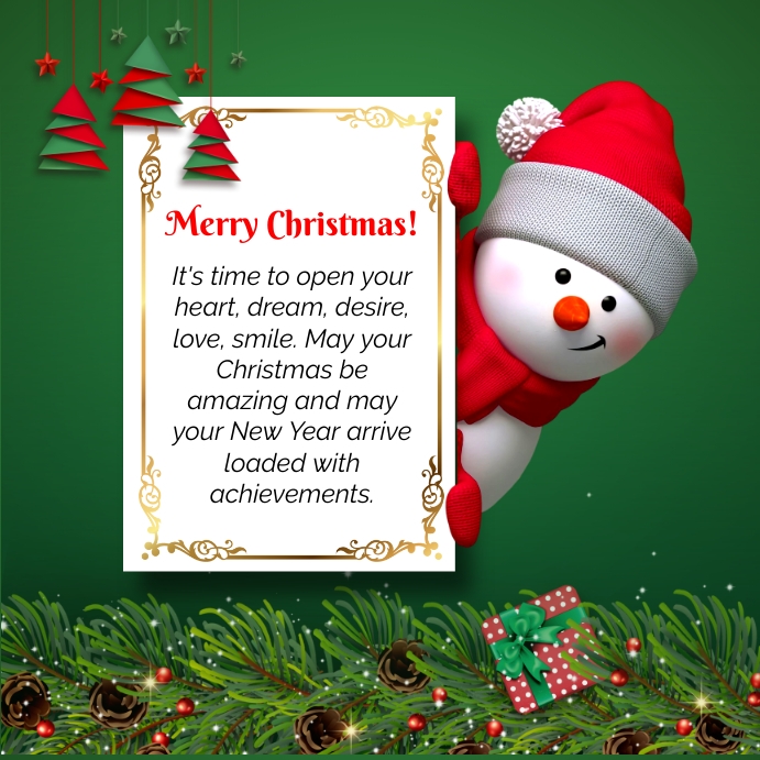 Plantilla de Mensaje de Navidad | PosterMyWall