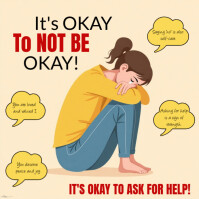 Mental health aawareness flyer Post Instagram template
