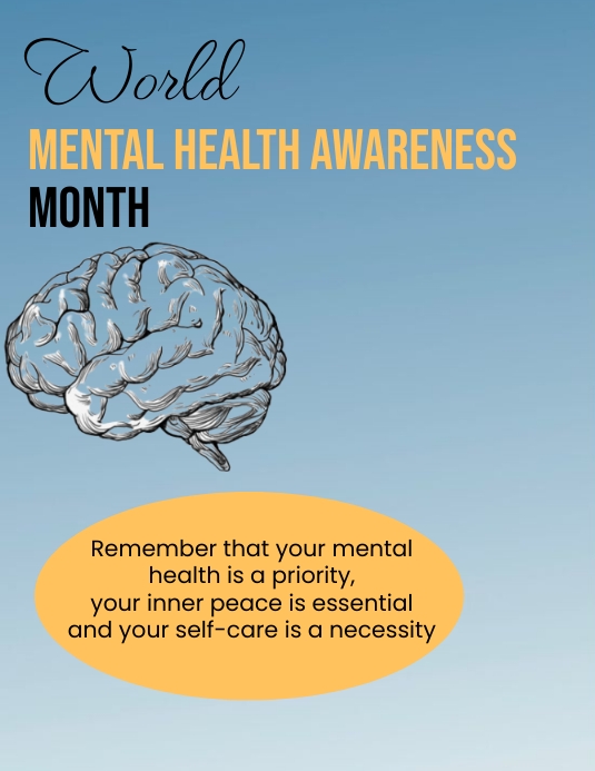 Mental health awareness flyer template