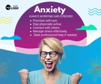 Mental Health Awareness month Rectángulo Mediano template
