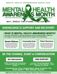 Mental Health Awareness Month Flyer Рекламная листовка (US Letter) template