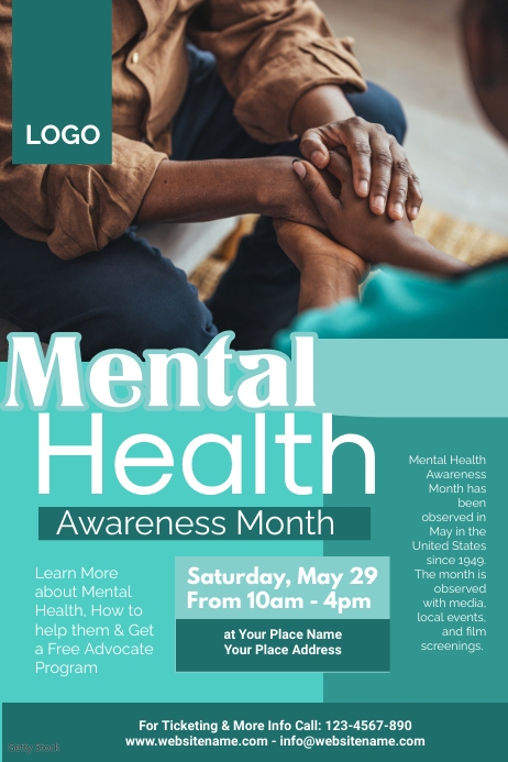 mental health awareness month poster template