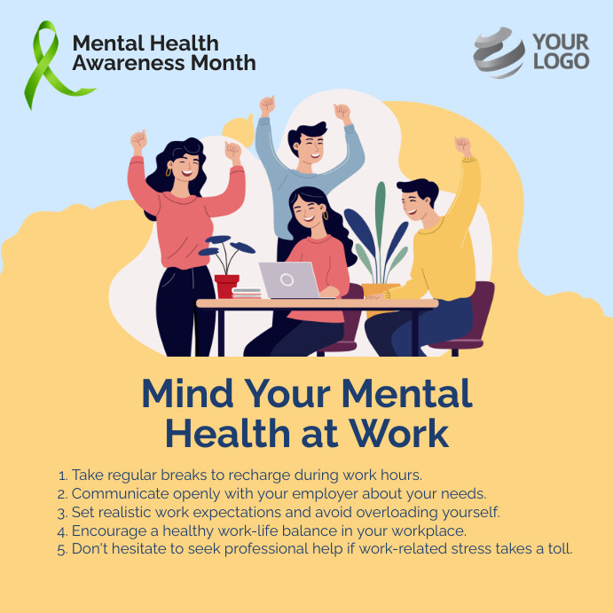 Poster Awareness Mental Health Awareness Month Poster May Mental Health Awareness Month