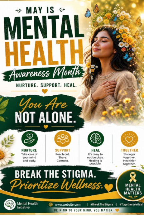 Poster Awareness Mental Health Awareness Posters Template | PosterMyWall