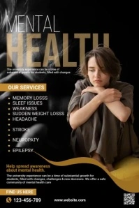 Mental Health counseling Poster template