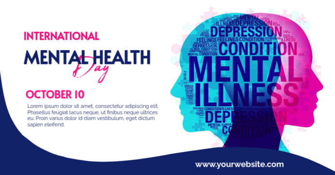 Mental Health Day Banner Facebook begivenhed cover template