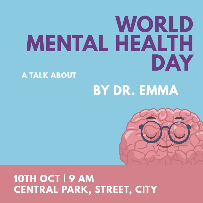 Mental Health Day สี่เหลี่ยมจัตุรัส (1:1) template