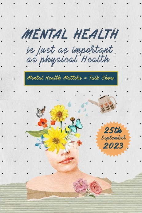 mental health flyer Poster template