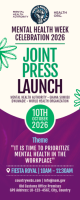 白色 Mental Health Week Celebration Roll Up Banner 2' × 5' Template