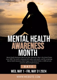 Mental Health Month A6 template