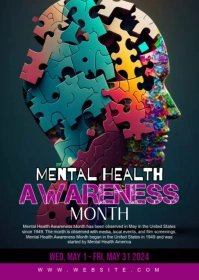 Mental Health Month A6 template