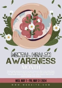 Mental Health Month A6 template