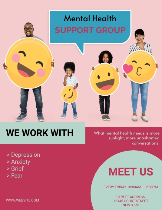 MENTAL HEALTH SUPPORT GROUP Template PosterMyWall