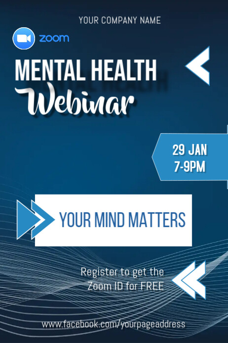 Sjabloon Mental Health Webinar Postermywall