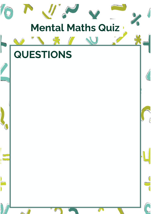 Mental Maths Quiz Questions Template | PosterMyWall