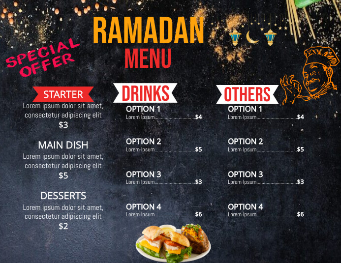 Menu, ramadan menu, menu templates | PosterMyWall