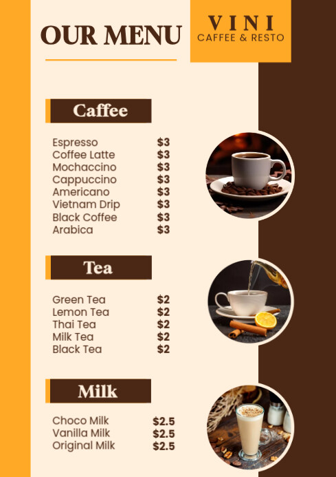 Menu A4 Template | PosterMyWall