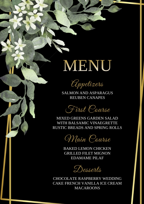 Menu A4 Template | PosterMyWall