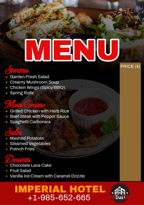 Menu Ad Design A5 template