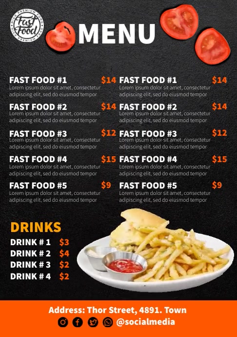 Menu Ads Template | PosterMyWall