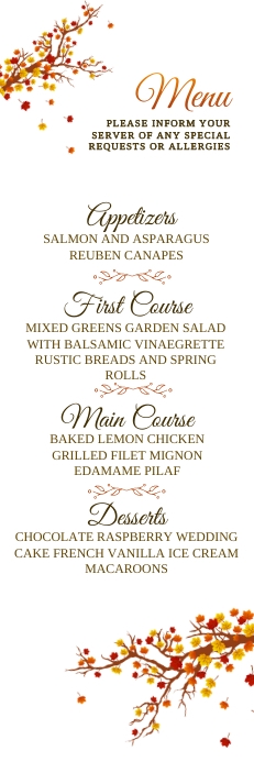 Menu Banner 2’ x 6’ template