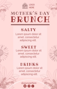 Menu Brunch Mother´s Day Halv side bred template